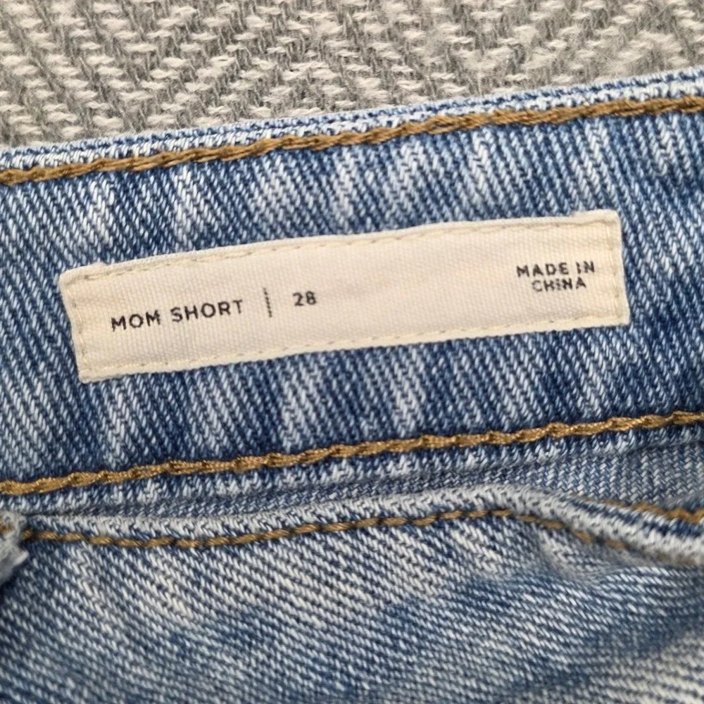 PacSun Mom Shorts Womens 28 Light Wash Blue High Waisted Cotton Denim Cuffed 90s